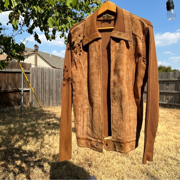 Vintage 1970s suede leather zip up sweater jacket - Picture 8 of 8